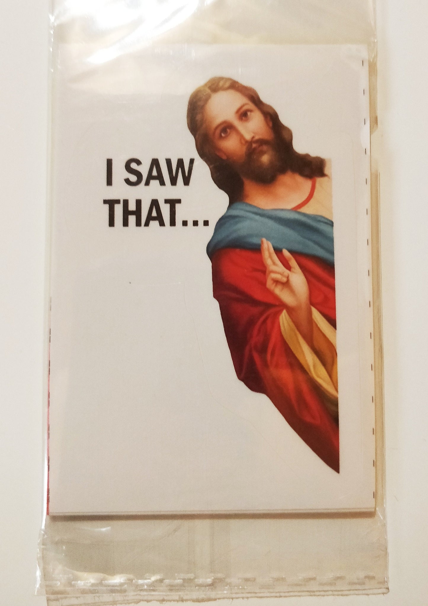 5 pack of Jesus-I Saw That Vinyl Decal Waterproof Stickers (For Laptops, Cars, Windows, Bottles, Books etc)