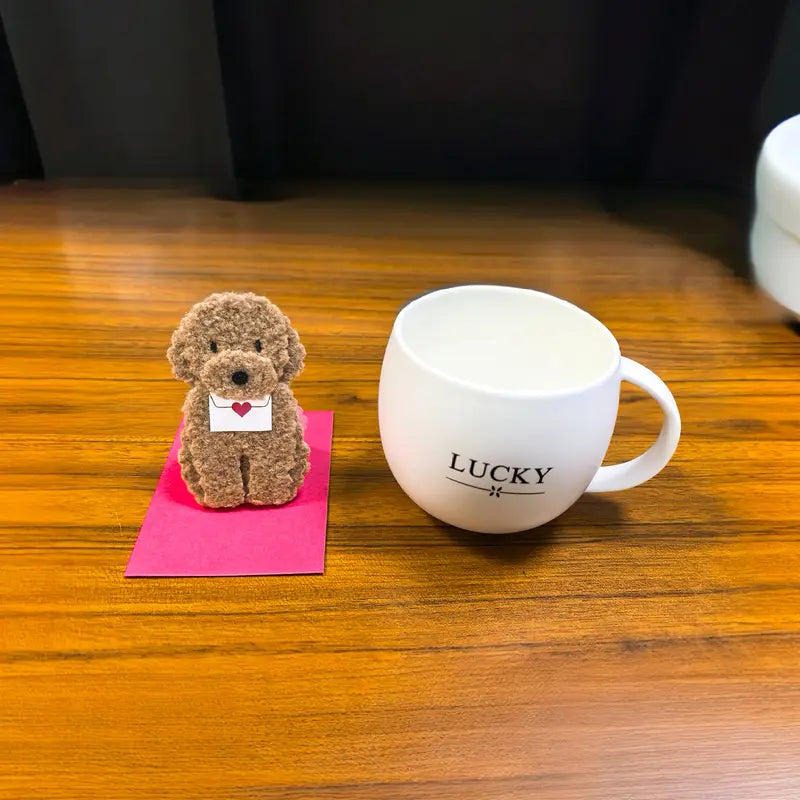 Adorable Fluffy 3D Cute Heart Dog Greeting Card-- Ideal for Birthdays, Thank You Cards, Anniversary Cards,  Mother's/Father's Day, Valentine