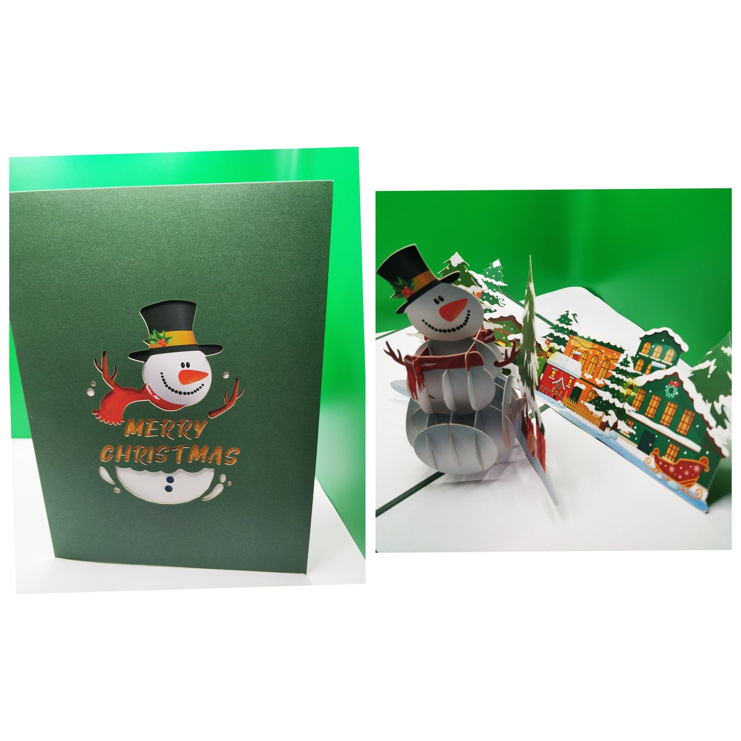 Beautifully Crafted Snowman Pop Up Christmas Greeting Card