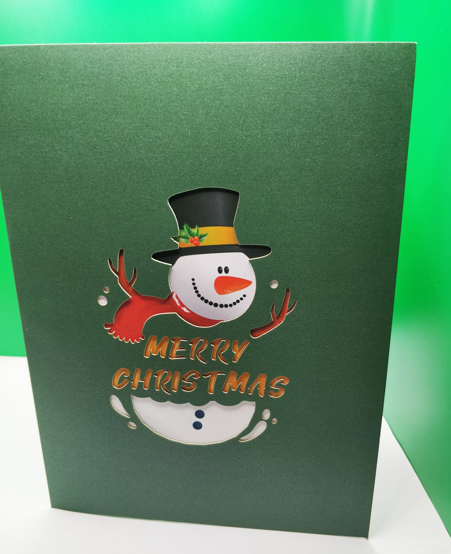 Beautifully Crafted Snowman Pop Up Christmas Greeting Card