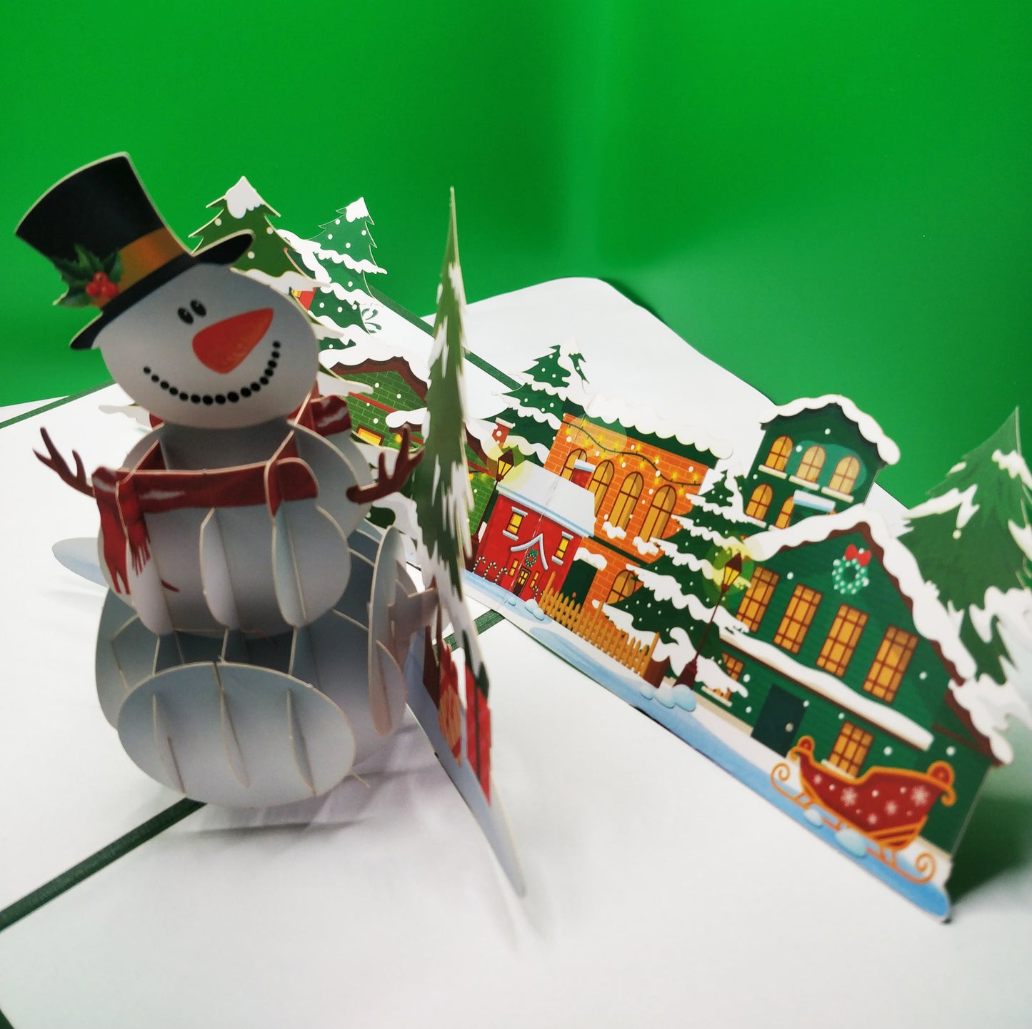 Beautifully Crafted Snowman Pop Up Christmas Greeting Card