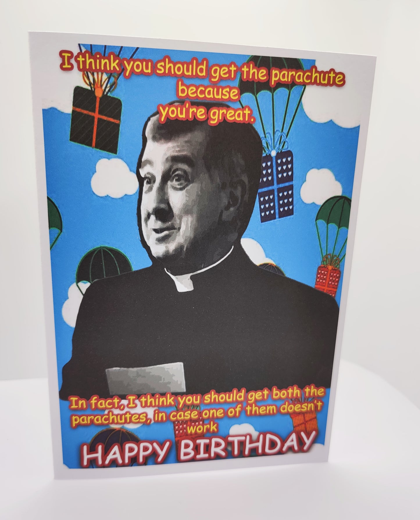 Funny Father Ted Parachute Birthday Card