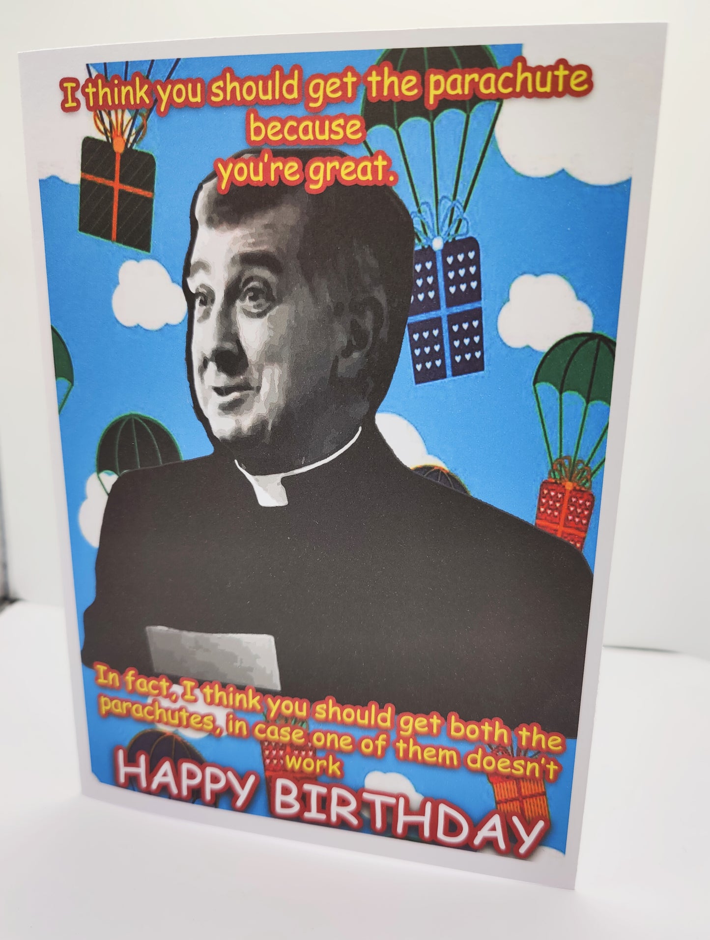 Funny Father Ted Parachute Birthday Card
