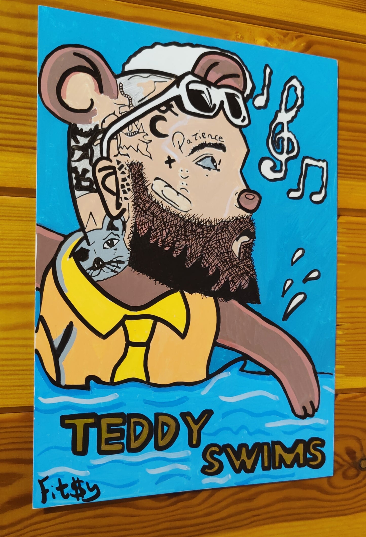 Original Art Painting inspired by Teddy Swims (only one available). Painted by Irish Artist Fitzy