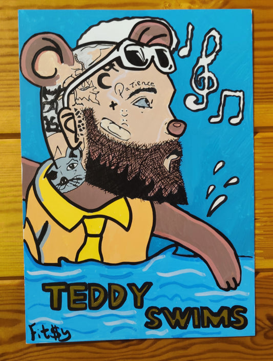 Original Art Painting inspired by Teddy Swims (only one available). Painted by Irish Artist Fitzy