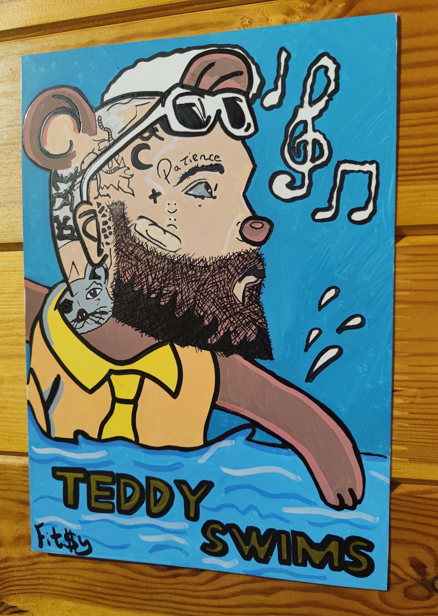 Original Art Painting inspired by Teddy Swims (only one available). Painted by Irish Artist Fitzy