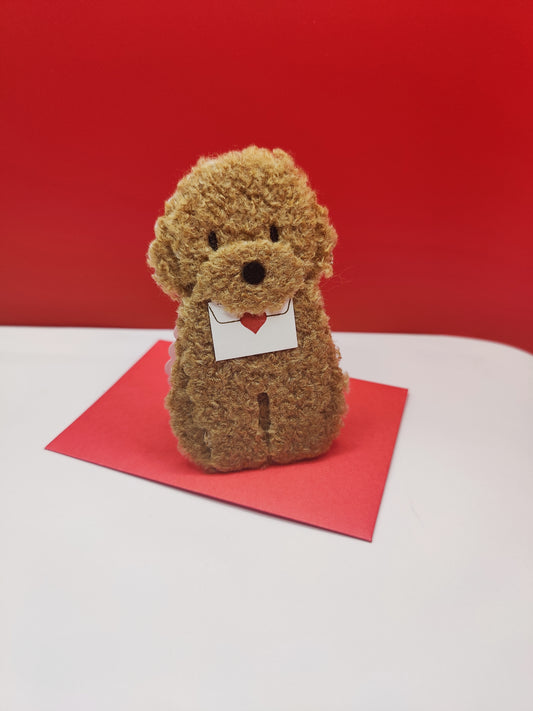 Adorable Fluffy 3D Cute Heart Dog Greeting Card-- Ideal for Birthdays, Thank You Cards, Anniversary Cards,  Mother's/Father's Day, Valentine