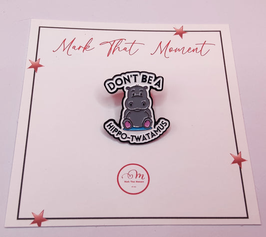 Funny Hippo Enamel Lapel Pin/Badge/Brooch
