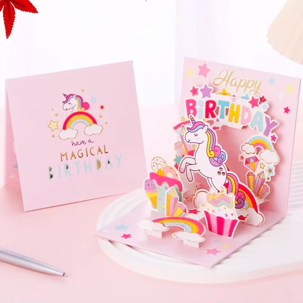 3D Pop Up Birthday Card - Have a magical Birthday --- Happy Birthday Pop up 3D Unicorn Birthday Card