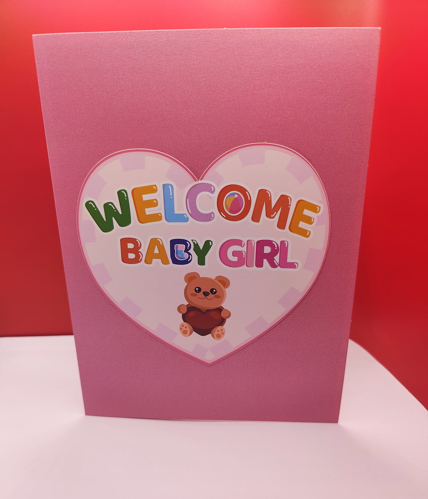 Welcome Baby Girl New Born beautifully crafted Pop Up Card