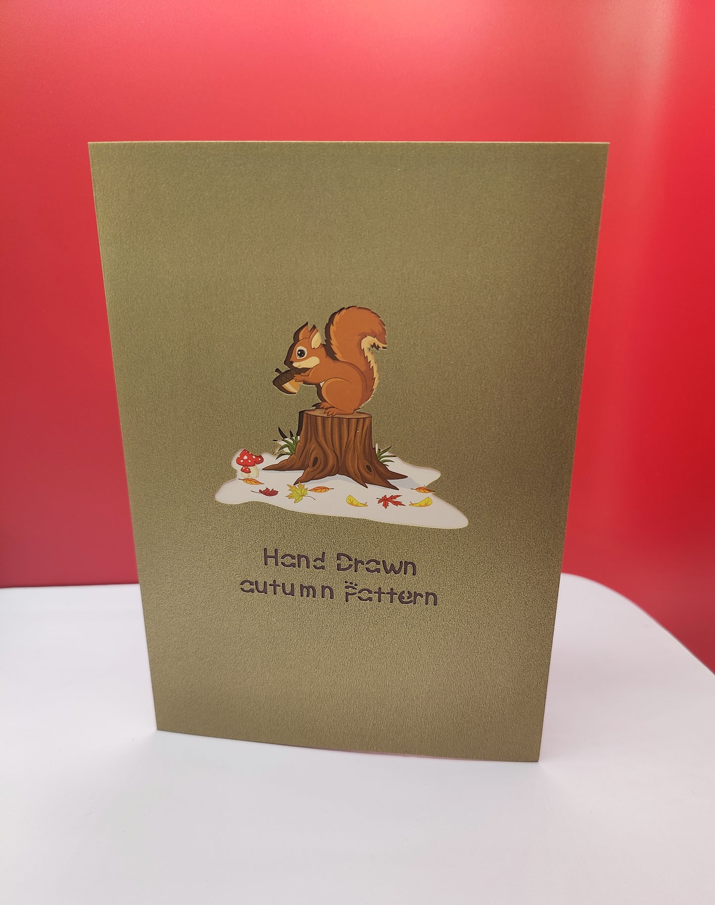 Beautiful Pop Up Autumn Tree Greeting Card with Squirrel