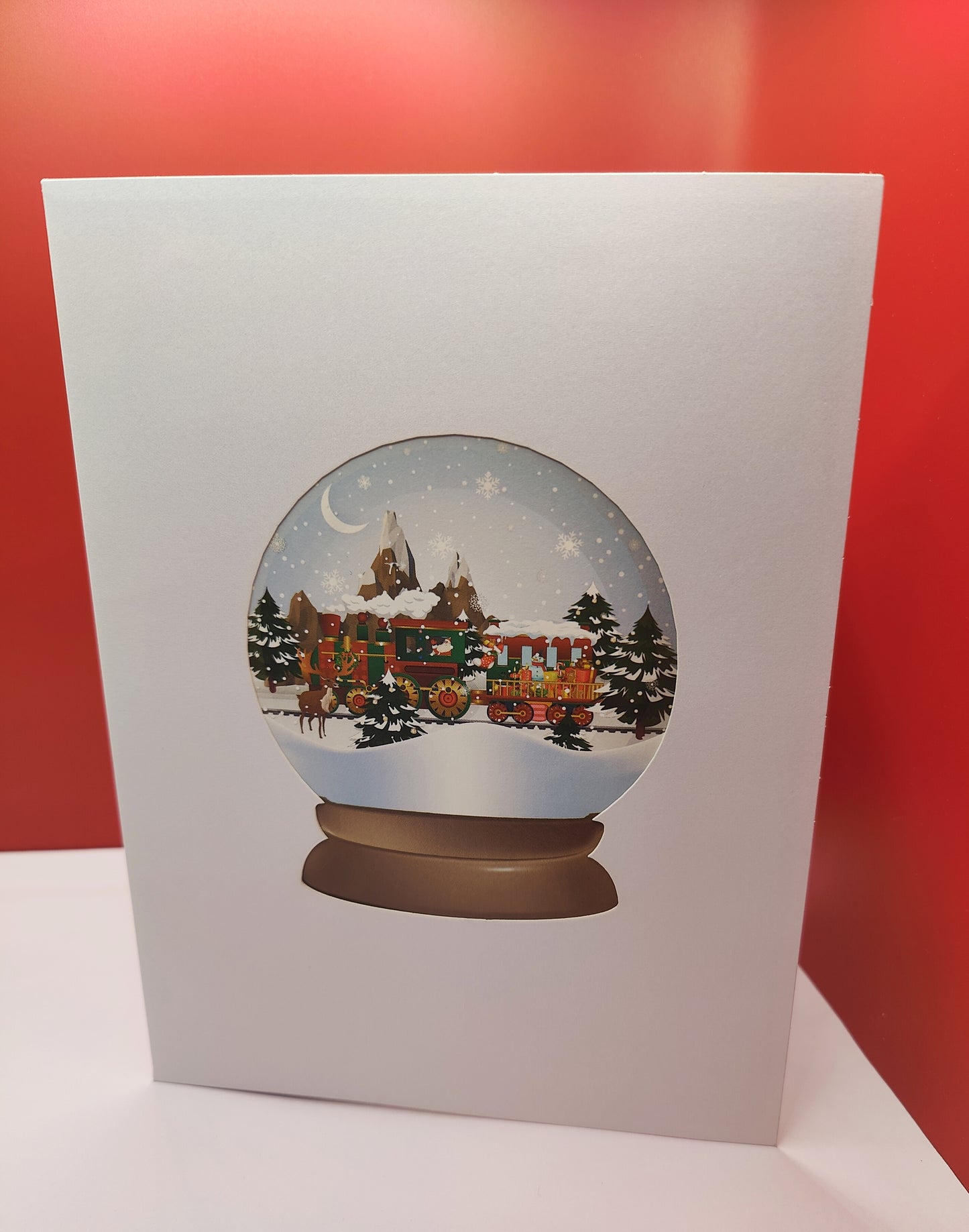 Beautifully Crafted Christmas Train Pop Up Card