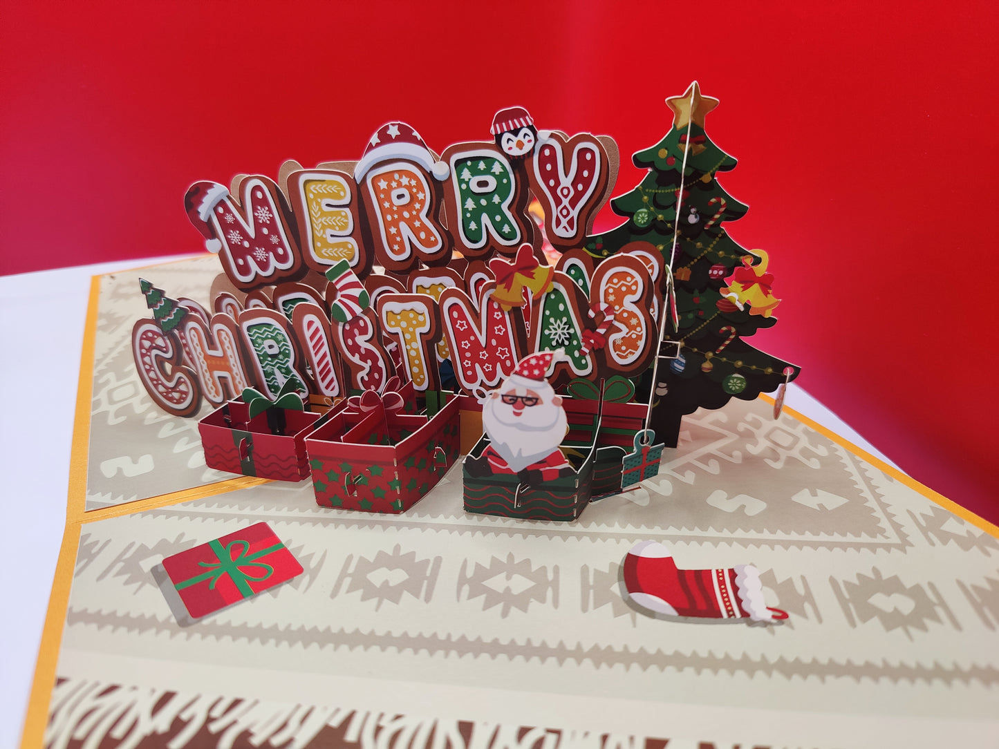 Merry Christmas Santa 3D Pop Up Greeting Card