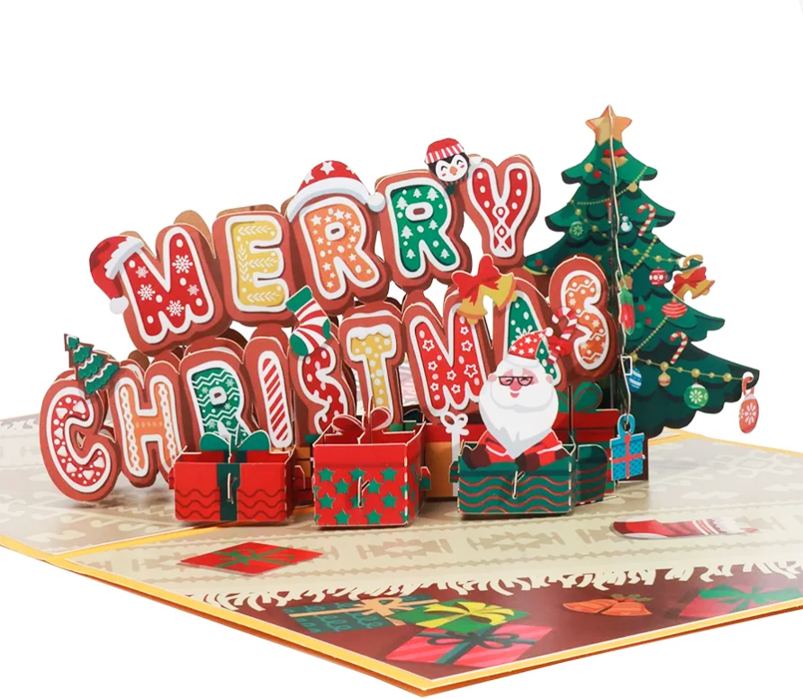 Merry Christmas Santa 3D Pop Up Greeting Card