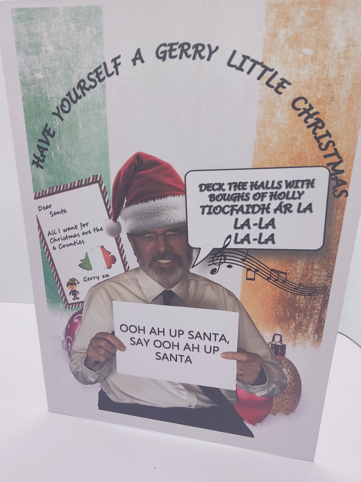 Gerry Adams Christmas Greeting Card--- Have yourself a Gerry Little Christmas
