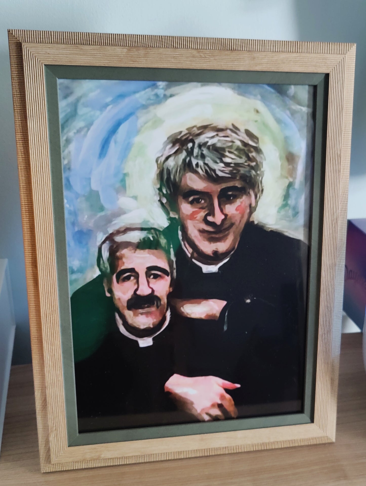 Framed Glossy Art Print --- Father Stone and Father Ted