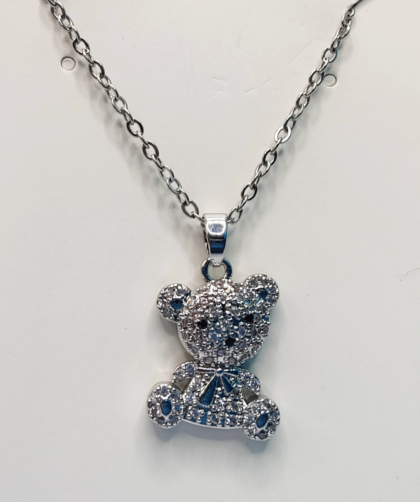 Cute Teddy Bear Pendant and Necklace