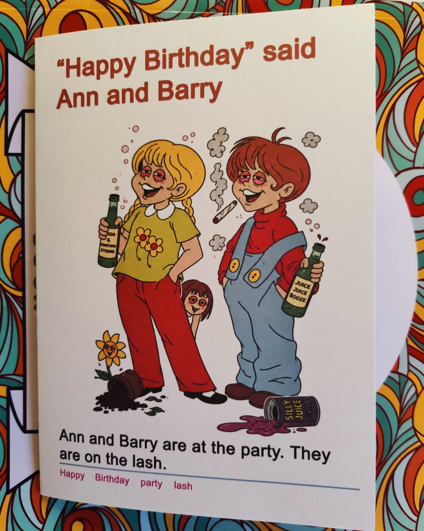 Ann and Barry Humorous Happy Birthday Greeting Card (Nostalgic Irish Childhood school memories)