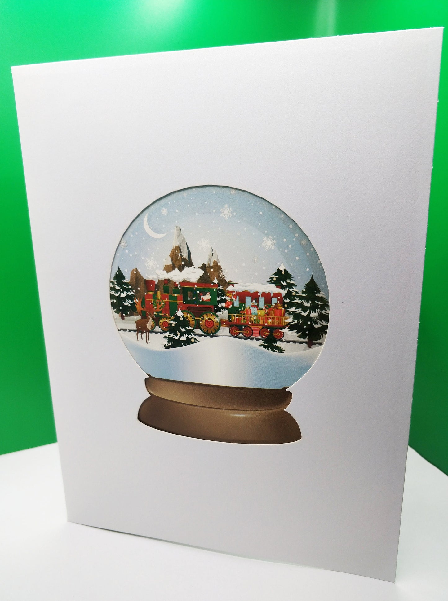Beautifully Crafted Christmas Train Pop Up Card