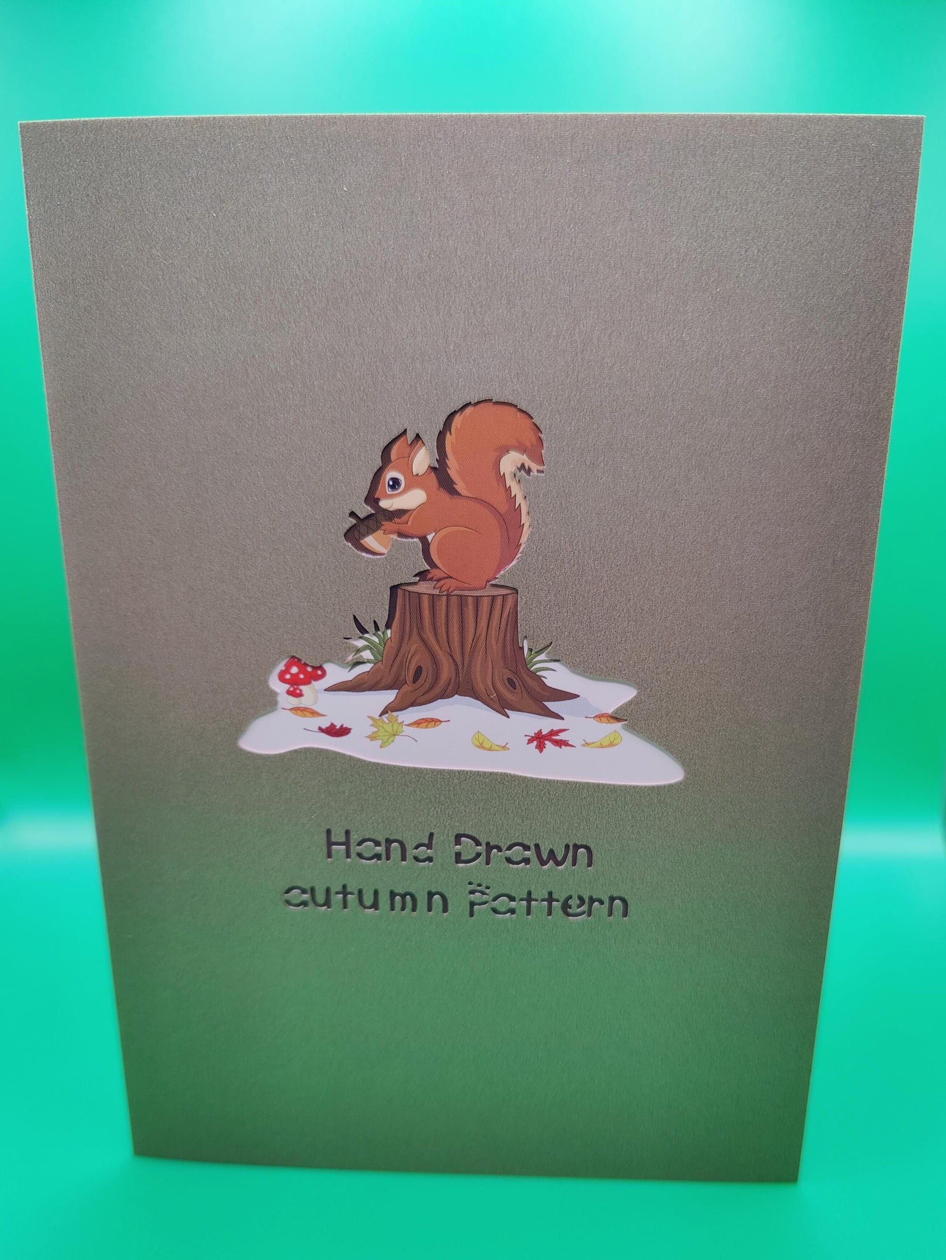 Beautiful Pop Up Autumn Tree Greeting Card with Squirrel