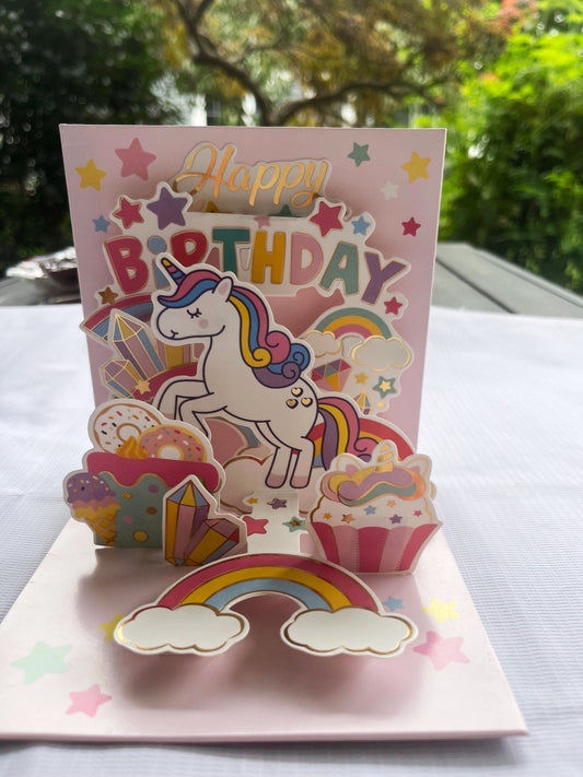 3D Pop Up Birthday Card - Have a magical Birthday --- Happy Birthday Pop up 3D Unicorn Birthday Card