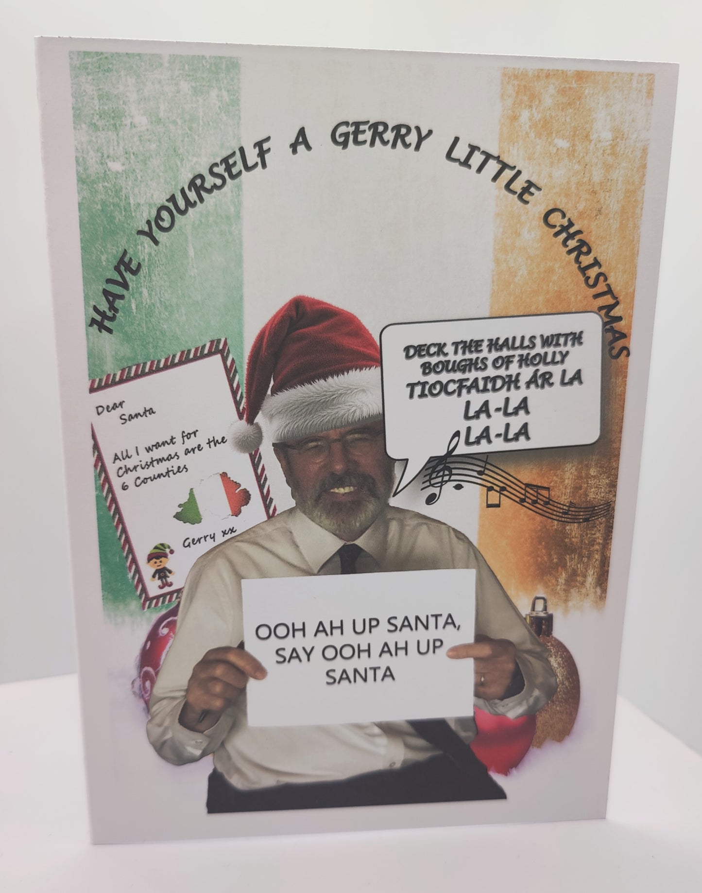 Gerry Adams Christmas Greeting Card--- Have yourself a Gerry Little Christmas