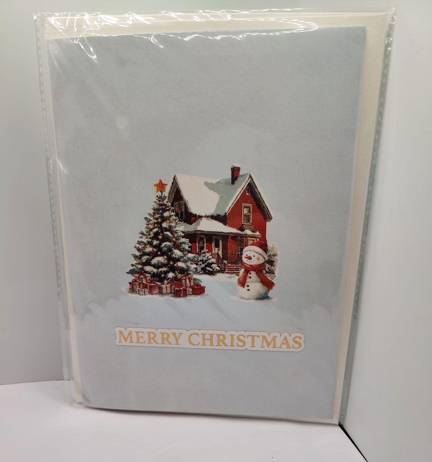 Beautiful 3D Pop Up Christmas Card of a Snowy Village