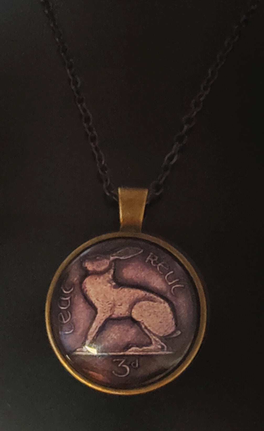 Lucky vintage Irish Threepenny pendant and chain