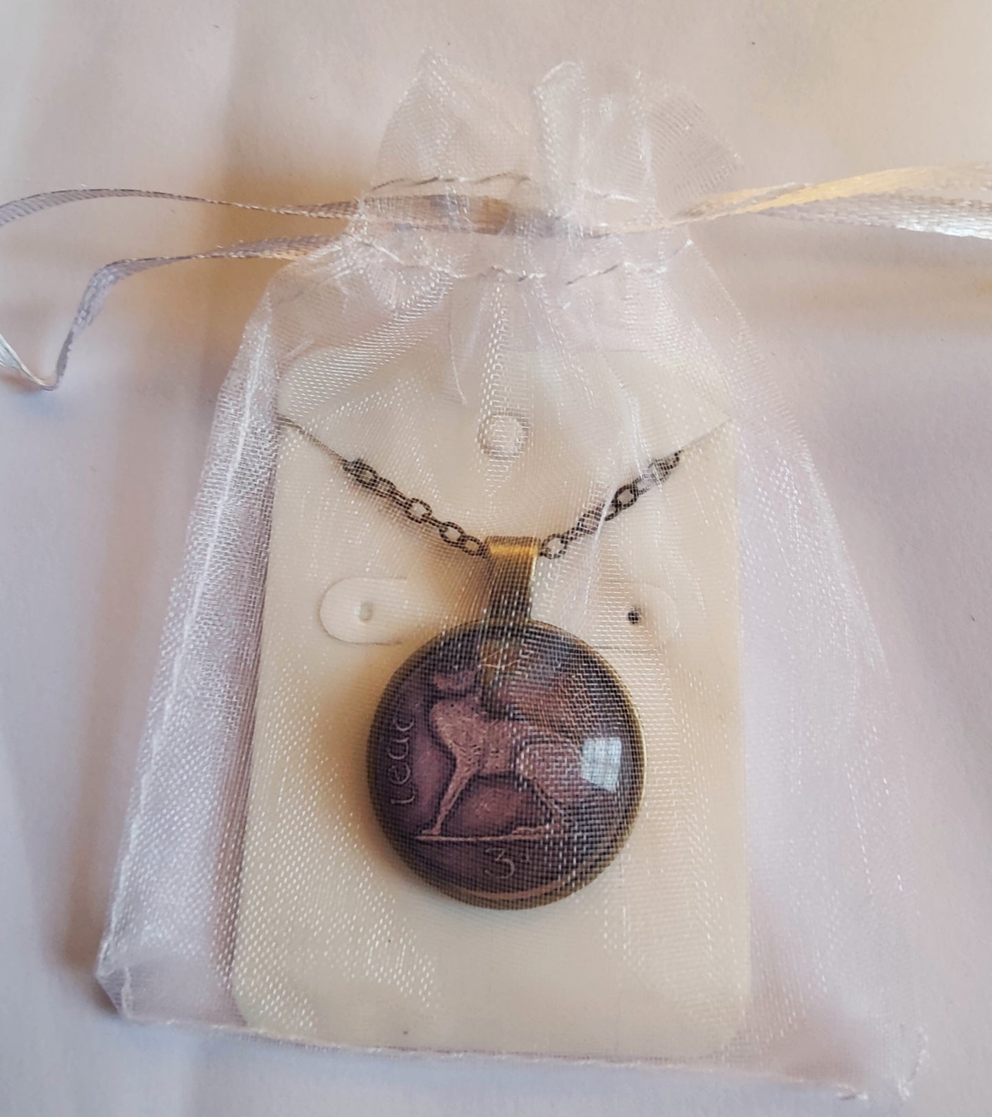 Lucky vintage Irish Threepenny pendant and chain