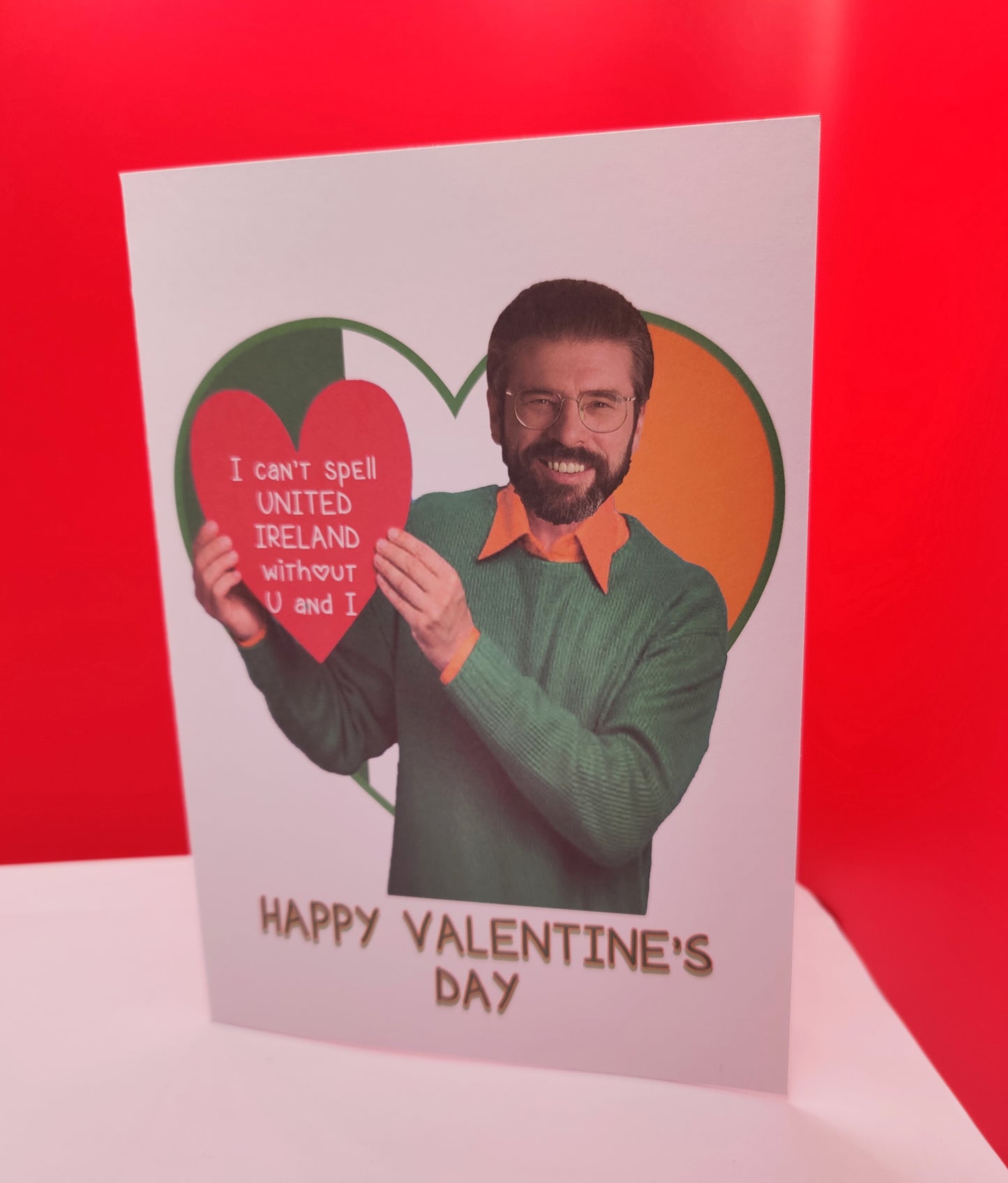 Funny Gerry Adams Love Heart Valentine's Day Card