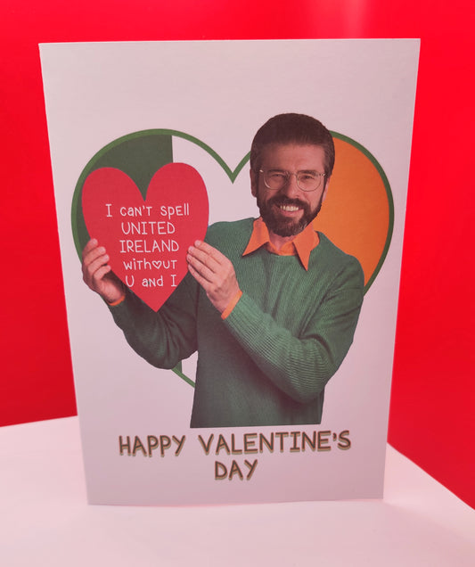 Funny Gerry Adams Love Heart Valentine's Day Card