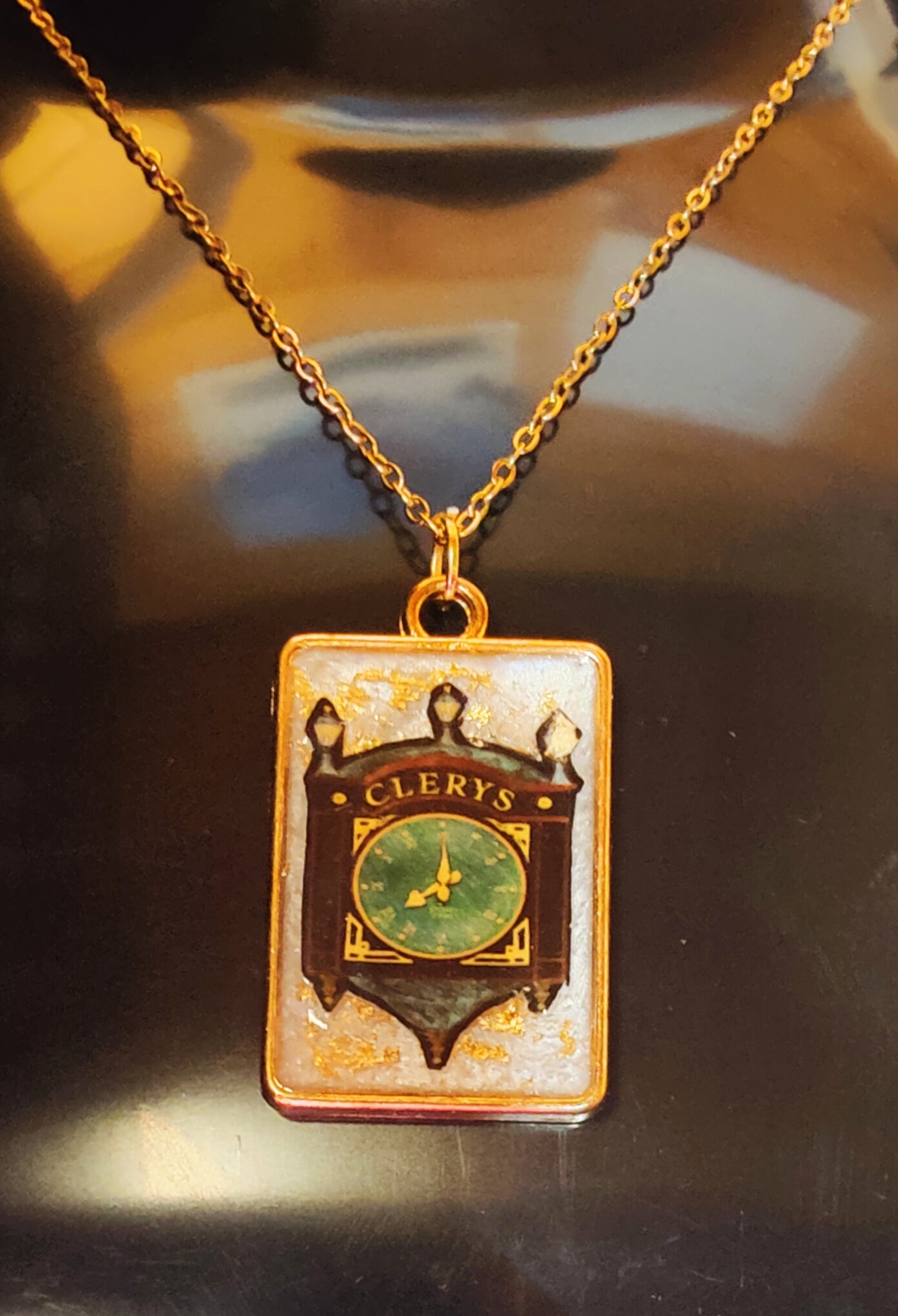 Beautiful Handmade Cleary's Clock (Dublin) Pendant Jewellery and Chain
