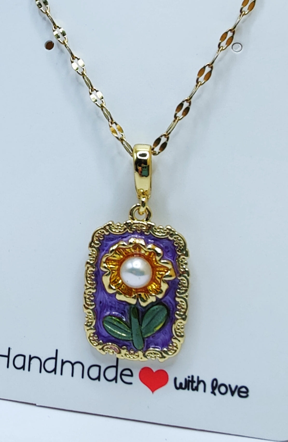 Pearl Flower Pendant and Chain