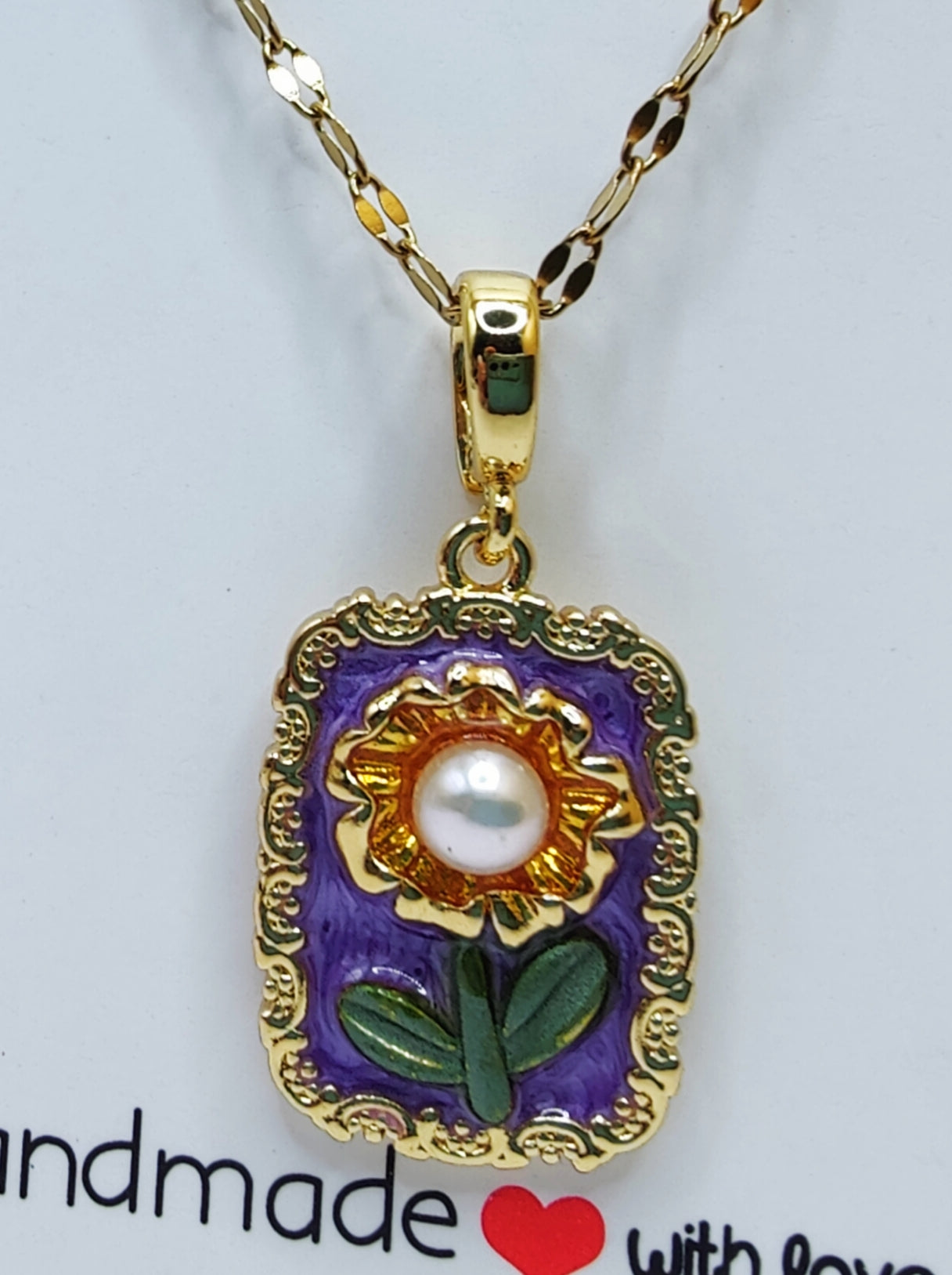 Pearl Flower Pendant and Chain