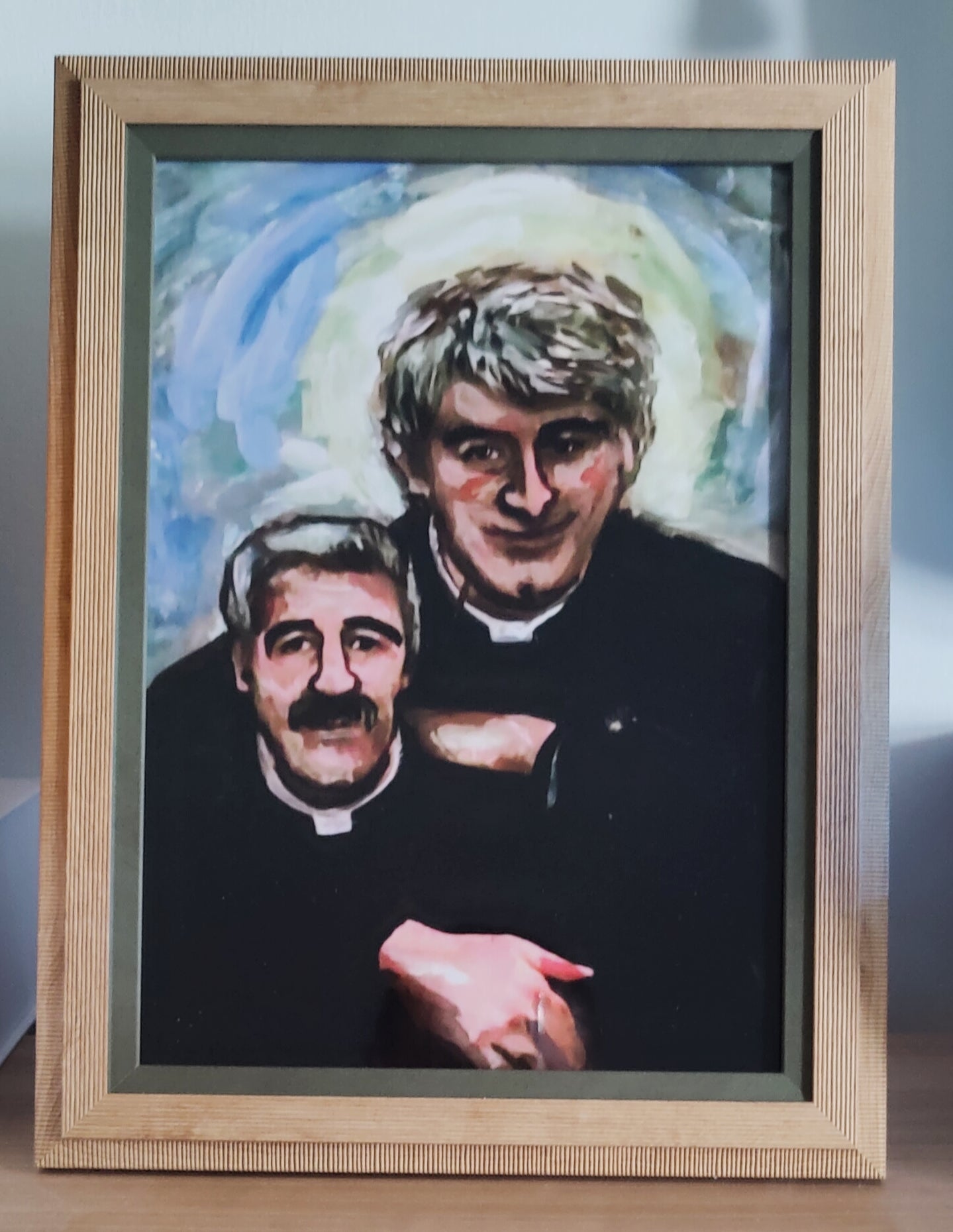 Framed Glossy Art Print --- Father Stone and Father Ted