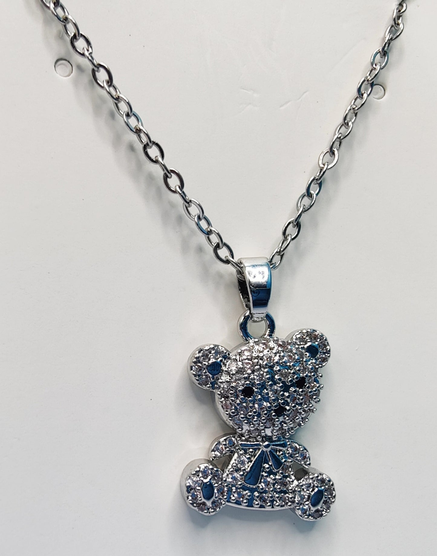 Cute Teddy Bear Pendant and Necklace