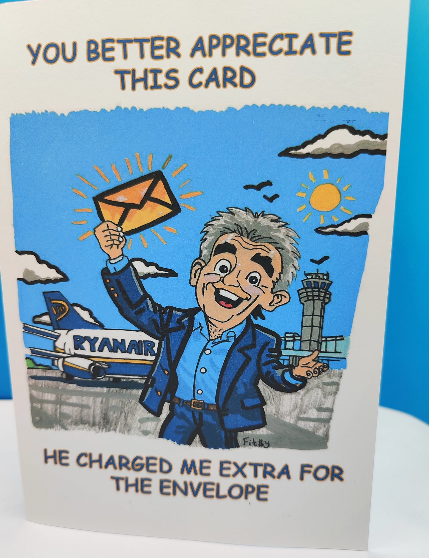 Funny Michael O' Leary Ryanair Greeting Card