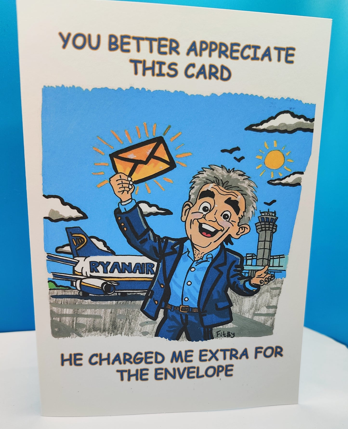 Funny Michael O' Leary Ryanair Greeting Card