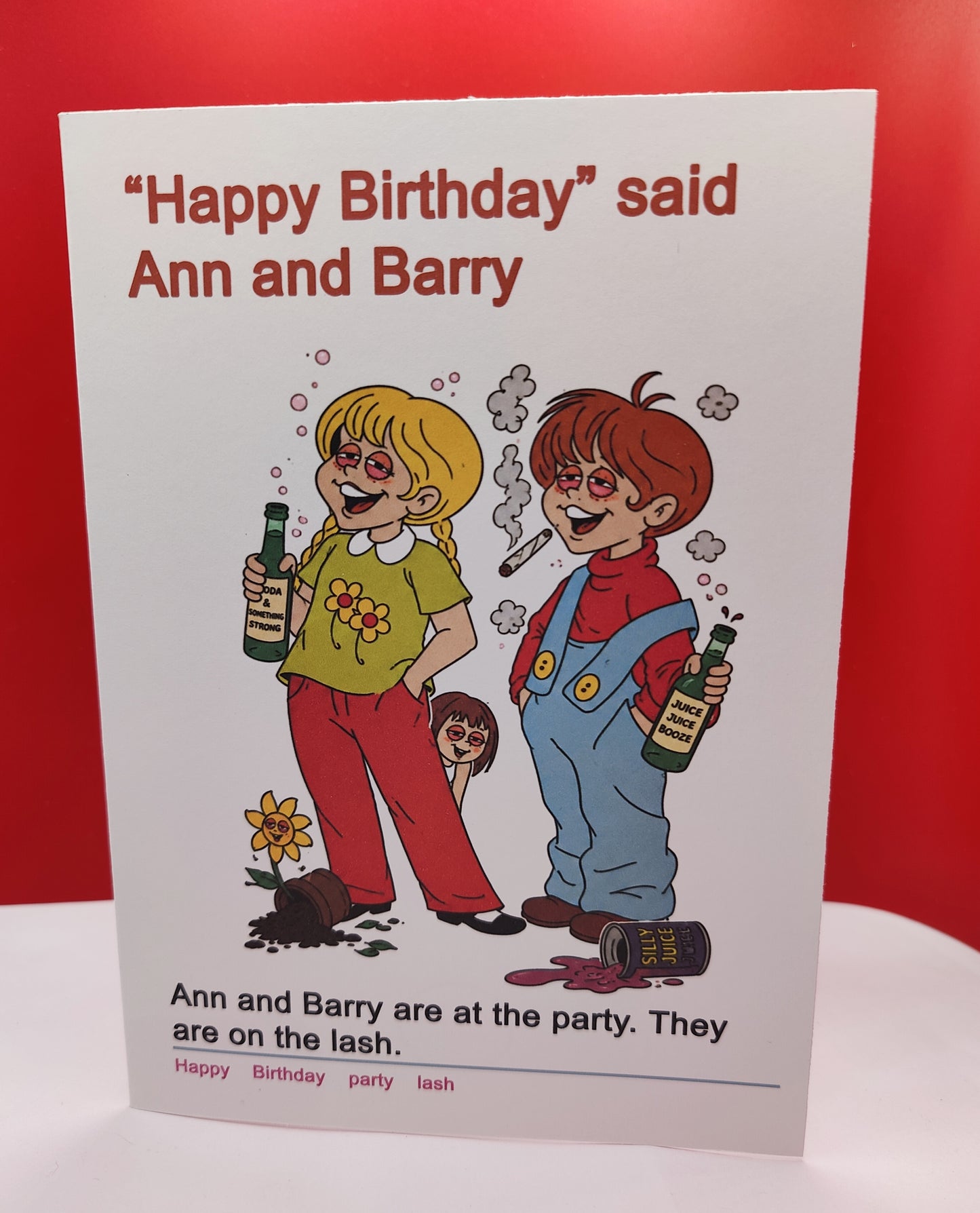 Ann and Barry Humorous Happy Birthday Greeting Card (Nostalgic Irish Childhood school memories)