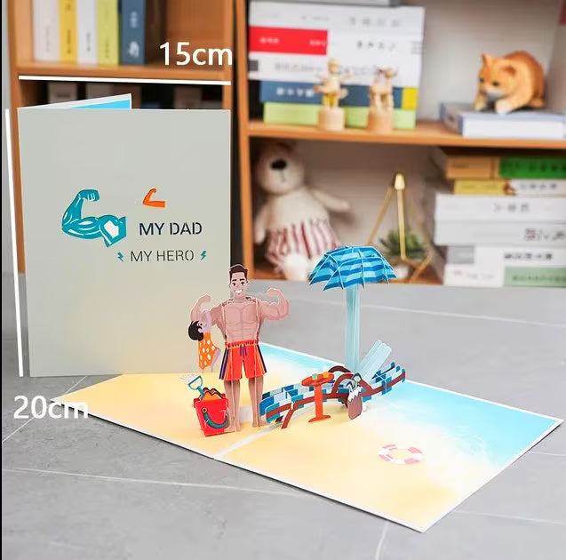 Father's Day 3D Pop Up Card- My DAD MY HERO
