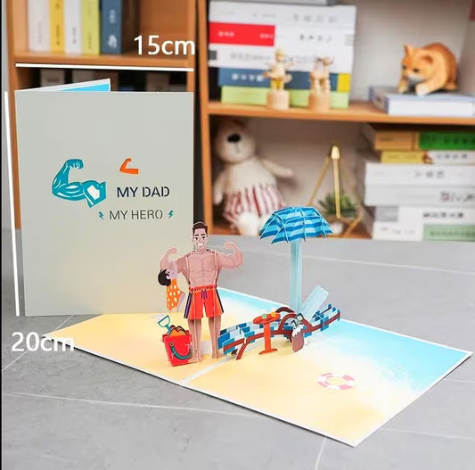 Father's Day 3D Pop Up Card- My DAD MY HERO
